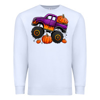 White halloween jack o lantern monster truck Premium Sweatshirt - Jasminsmagicworld