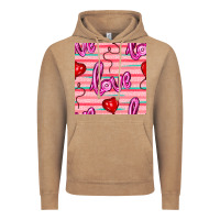 Vintage Coffee valentines day heart and love balloons seamless pattern Vintage Hoodie - BundleAndBundleShop