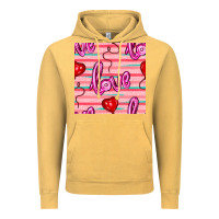 Vintage Mustard valentines day heart and love balloons seamless pattern Vintage Hoodie - BundleAndBundleShop