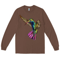 Chestnut Flying Ruby Throated Hummingbird Long Sleeve Tee - LillyAllenDesigns