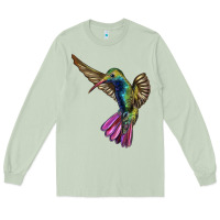 Matcha Flying Ruby Throated Hummingbird Long Sleeve Tee - LillyAllenDesigns