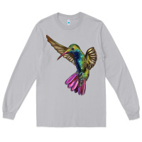 Moon Dust Flying Ruby Throated Hummingbird Long Sleeve Tee - LillyAllenDesigns