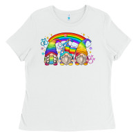 White lgbt gnomes Ladies Tee - Zillion Design Studio