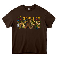 Chocolate Brown army wife western Heavy Core Tee - texasbilliewilder