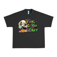 Pigment Black eat drınk and be scary Urban Heavy Tee - AdoDesignShop