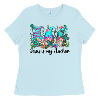 Baby Blue jesus is my anchor gnomes Ladies Tee - Zillion Design Studio