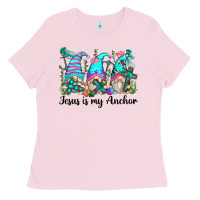 Bubblegum Pink jesus is my anchor gnomes Ladies Tee - Zillion Design Studio