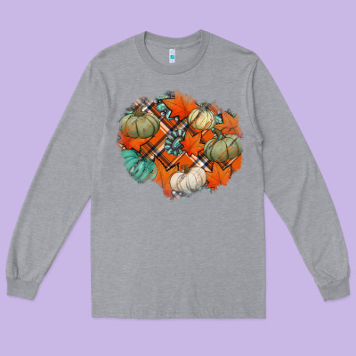 Fall Autumn Patches Long Sleeve Tee Designed By Jasminsmagicworld