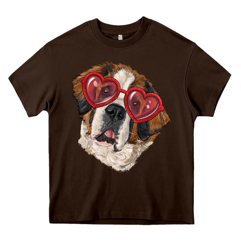Saint Bernard With Love Glasses Heavy Core Tee by RanaPortraitStore | Teevron