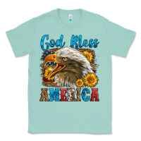 Seafoam God Bless America Classic Tee - LillyAllenDesigns