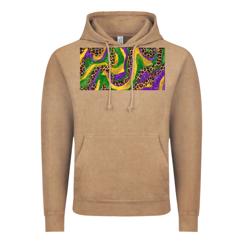 Mardi Gras Colors With Leopard Vintage Hoodie by RanaPortraitStore | Teevron