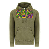 Vintage Olive Mardi gras colors with leopard Vintage Hoodie - RanaPortraitStore