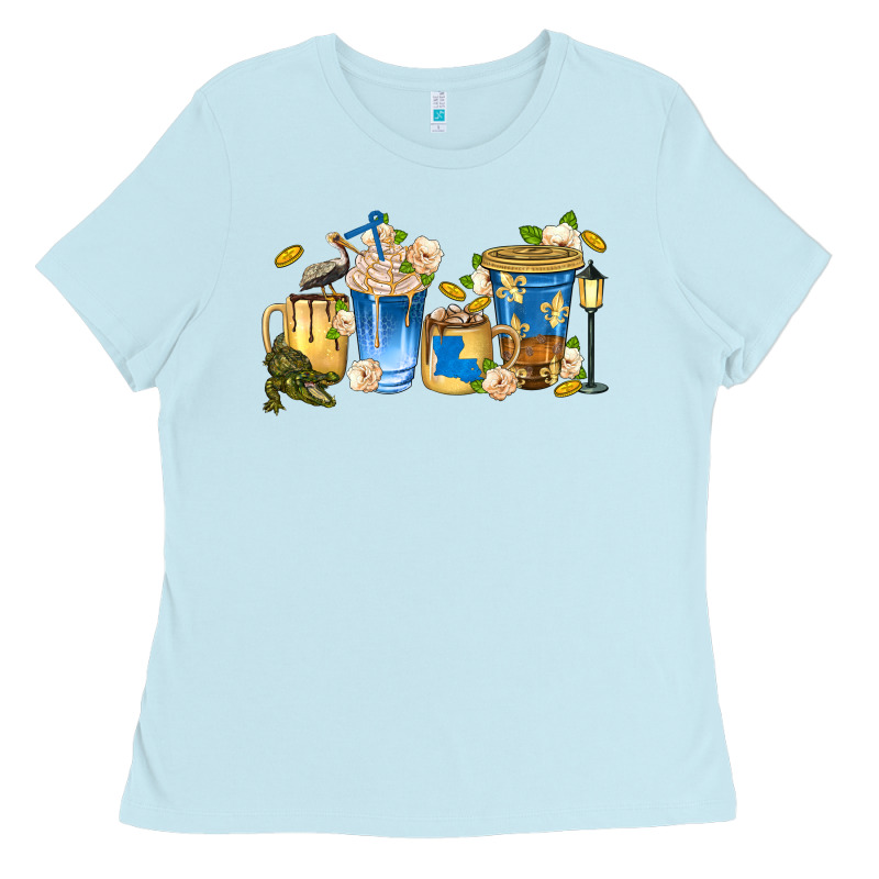 Louisiana Coffee Cups Ladies Tee by texasbilliewilder | Teevron