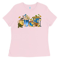 Bubblegum Pink louisiana coffee cups Ladies Tee - texasbilliewilder
