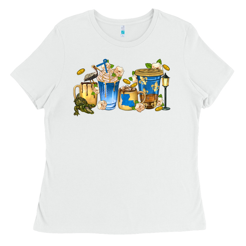Louisiana Coffee Cups Ladies Tee by texasbilliewilder | Teevron