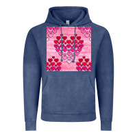 Vintage Denim valentines day hearts seamless pattern Vintage Hoodie - BundleAndBundleShop