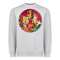 Heather Grey christmas champagne bottle and champagne's Heavyweight Sweatshirt - AdoDesignShop