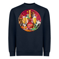 Navy christmas champagne bottle and champagne's Heavyweight Sweatshirt - AdoDesignShop