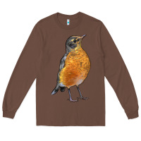 Chestnut American Robin Bird Long Sleeve Tee - LillyAllenDesigns