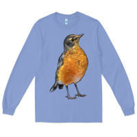 Colony Blue American Robin Bird Long Sleeve Tee - LillyAllenDesigns