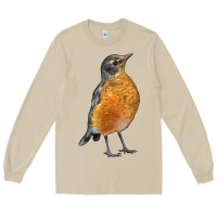 Mushroom American Robin Bird Long Sleeve Tee - LillyAllenDesigns