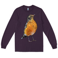 Plum American Robin Bird Long Sleeve Tee - LillyAllenDesigns