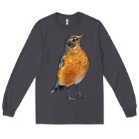 Smoke American Robin Bird Long Sleeve Tee - LillyAllenDesigns