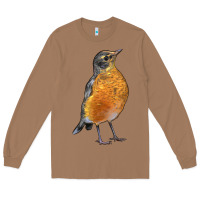 Toasted Coconut American Robin Bird Long Sleeve Tee - LillyAllenDesigns