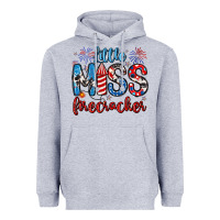 Heather Grey little miss firecracker 4th of july Heavyweight Hoodie - Artiststas