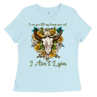 Baby Blue love you till my lungs give out i aint lying Ladies Tee - texasbilliewilder