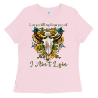 Bubblegum Pink love you till my lungs give out i aint lying Ladies Tee - texasbilliewilder