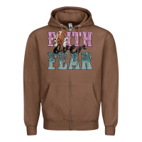 Chestnut faith over fear Zipper Hoodie - NancyCooperArtShop