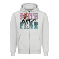 Dove Grey faith over fear Zipper Hoodie - NancyCooperArtShop
