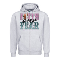 Heather Grey faith over fear Zipper Hoodie - NancyCooperArtShop