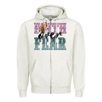 Oatmeal Heather faith over fear Zipper Hoodie - NancyCooperArtShop