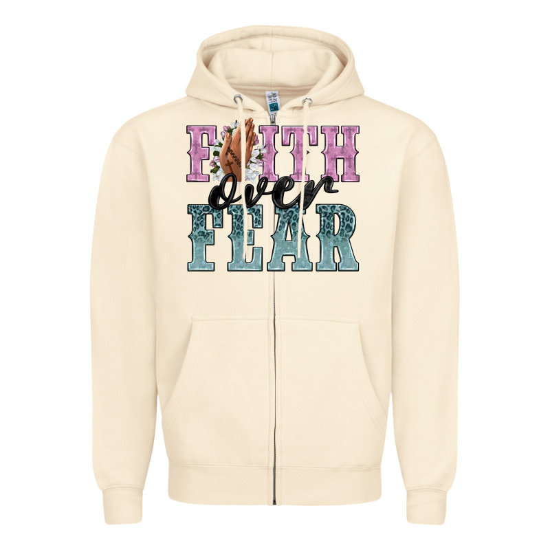 Faith Over Fear Zipper Hoodie by NancyCooperArtShop | Teevron