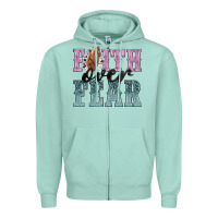 Seafoam faith over fear Zipper Hoodie - NancyCooperArtShop