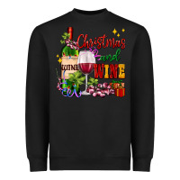 Black Christmas and wine Heavyweight Sweatshirt - AdoDesignShop
