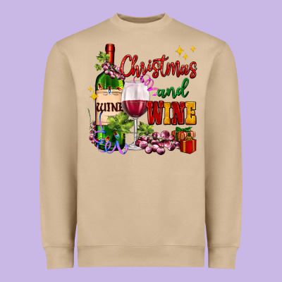 Christmas And Wine Heavyweight Sweatshirt Designed By Adodesignshop