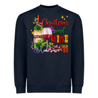 Navy Christmas and wine Heavyweight Sweatshirt - AdoDesignShop