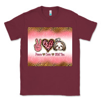 Burgundy peace love shih tzu Classic Tee - Jasminsmagicworld