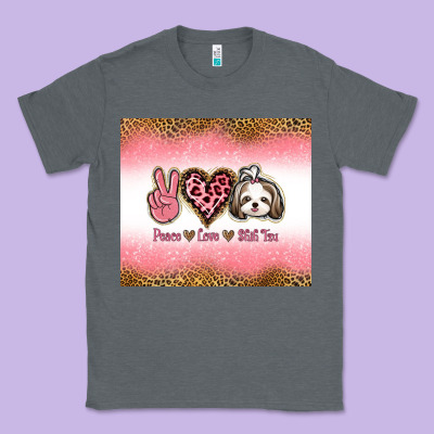 Peace Love Shih Tzu Classic Tee Designed By Jasminsmagicworld
