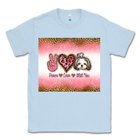 Dusty Blue peace love shih tzu Classic Tee - Jasminsmagicworld
