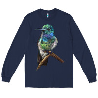 Navy Ruby Throcuted Hummingbird Long Sleeve Tee - LillyAllenDesigns