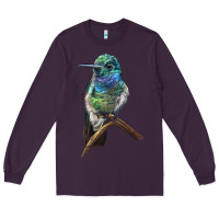 Plum Ruby Throcuted Hummingbird Long Sleeve Tee - LillyAllenDesigns