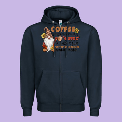 Coffee Spelled Backwards Is Eeffoc & I Don't Give Zipper Hoodie Designed By Maliassmallbusiness