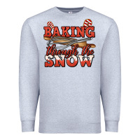 Heather Grey baking through the snow christmas Premium Sweatshirt - Jasminsmagicworld