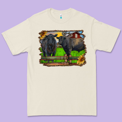 Black Angus Cattle And Bull In Barnyard Premium Tee Designed By Ranaportraitstore
