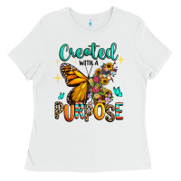 White created with a purpose Ladies Tee - RanaPortraitStore