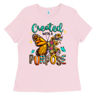 Bubblegum Pink created with a purpose Ladies Tee - RanaPortraitStore